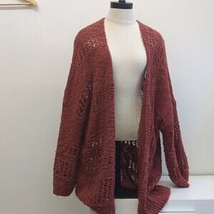 Bucket List maroon knit cardigan size Small